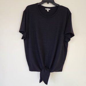 Calvin Klein Jeans Black SS Tie Waist Top XL